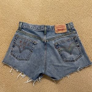 Levi’s cut off denim shorts, size 31